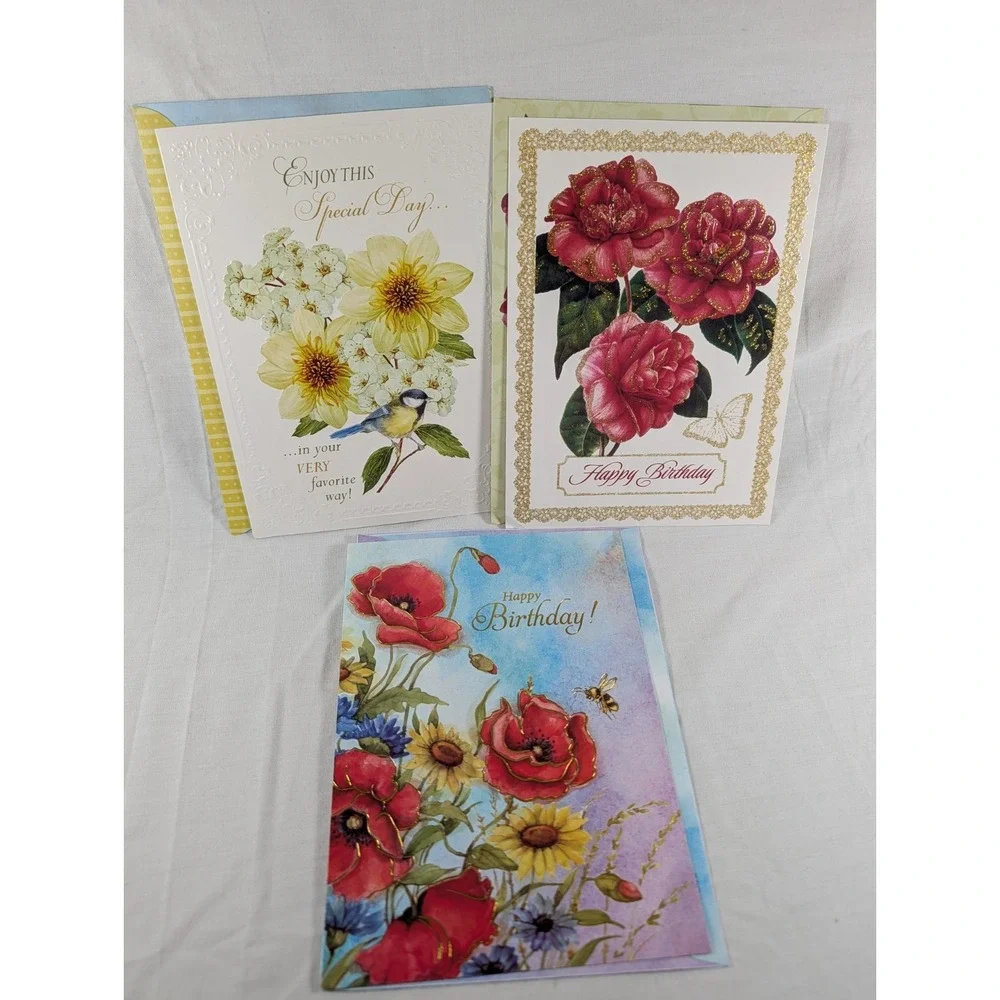 Assorted Birthday Greeting Cards With Colorful Matching Envelopes Lot Of 14